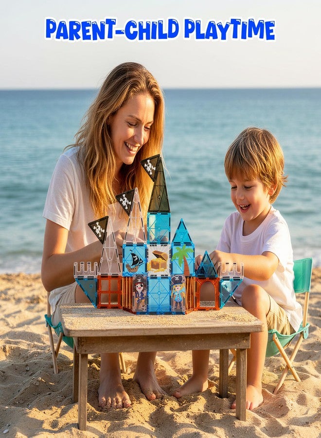 Bmag Magnetic Tiles for Kids,32 PCS Pirate Set with 3D Magnet Building Blocks, STEM Educational Toys for Preschool Learning, Gift for Boys & Girls Age 3 4 5+ - Image 4